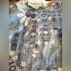 Light Blue Floral Lab Coat